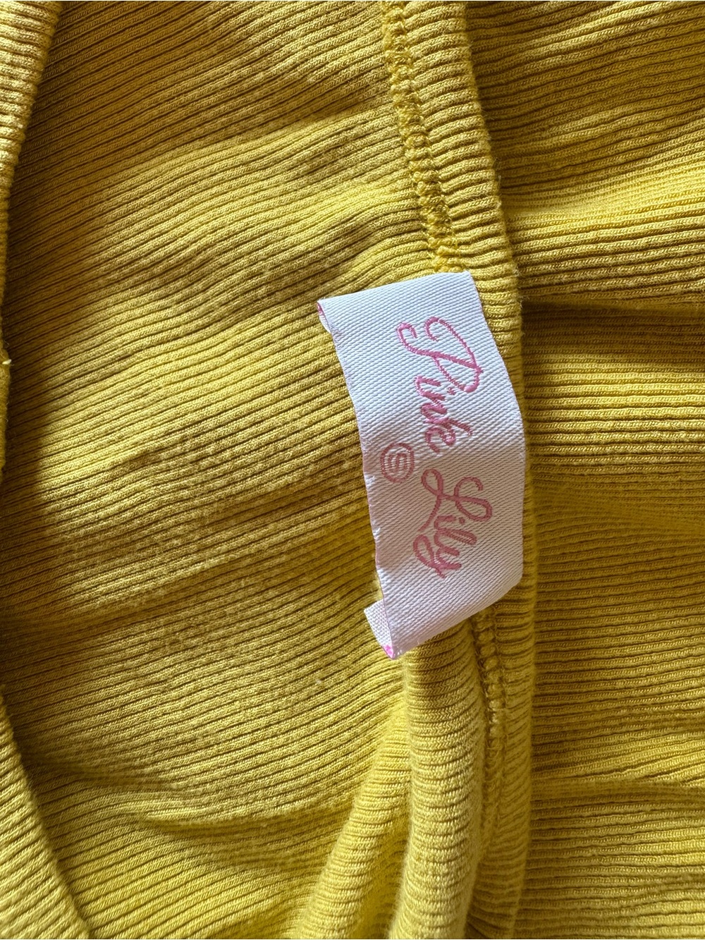 Pink Lily Yellow Ribbed Henley Top - Picture 4 of 5